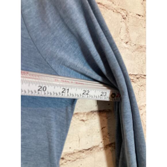 Strazzi Tunic Top Womens Large Slate Blue Asymmetric Hem Artsy Lagenlook Stretch - Picture 4 of 13